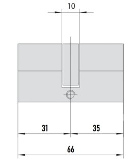 MTL400 Mul-T-Lock цилиндр с перекодировкой (4+1+1) L 66 Ф (31х35) кл/кл (никель)