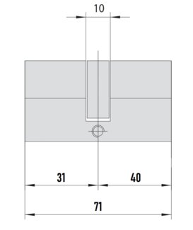 MTL400 Mul-T-Lock цилиндр с перекодировкой (4+1+1) L 71 Ф (31х40) кл/кл (никель)