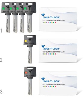 MTL400 Mul-T-Lock цилиндр с перекодировкой (4+1+1) L 71 Ф (33х38) кл/кл (никель)