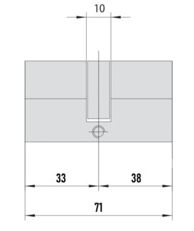 MTL400 Mul-T-Lock цилиндр с перекодировкой (4+1+1) L 71 Ф (33х38) кл/кл (никель)