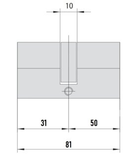 MTL400 Mul-T-Lock цилиндр с перекодировкой (4+1+1) L 81 Ф (31х50) кл/кл (никель)