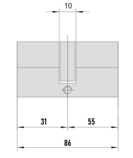 MTL400 Mul-T-Lock цилиндр с перекодировкой (4+1+1) L 86 Ф (31х55) кл/кл (никель)