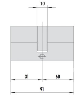 MTL400 Mul-T-Lock цилиндр с перекодировкой (4+1+1) L 91 Ф (31х60) кл/кл (никель)