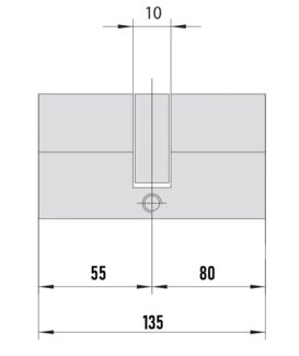 MTL400 Mul-T-Lock цилиндр с перекодировкой (4+1+1) L 135 Ф (55х80) кл/кл (никель)