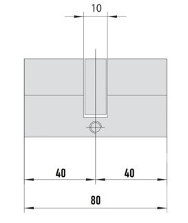 MTL400 Mul-T-Lock цилиндр с перекодировкой (4+1+1) L 80 Ф (40х40) кл/кл (латунь)