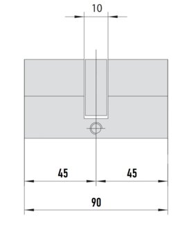 MTL400 Mul-T-Lock цилиндр с перекодировкой (4+1+1) L 90 Ф (45х45) кл/кл (латунь)