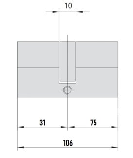 MTL400 Mul-T-Lock цилиндр с перекодировкой (4+1+1) L 106 Ф (31х75) кл/кл (латунь)