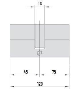 MTL400 Mul-T-Lock цилиндр с перекодировкой (4+1+1) L 120 Ф (45х75) кл/кл (латунь)