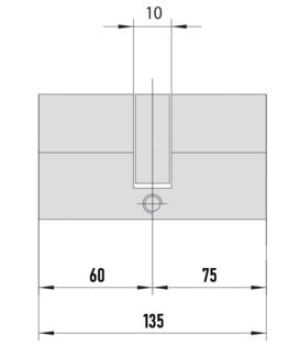 MTL400 Mul-T-Lock цилиндр с перекодировкой (4+1+1) L 135 Ф (60х75) кл/кл (латунь)