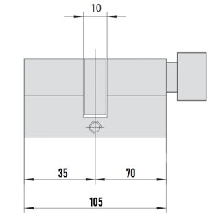 MTL400 Mul-T-Lock цилиндр с перекодировкой (4+1+1) L 105 ТФ (35х70Т) кл/верт (никель)