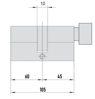 MTL400 Mul-T-Lock цилиндр с перекодировкой (4+1+1) L 105 ТФ (60х45Т) кл/верт (никель)