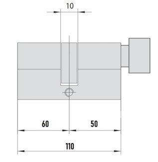 MTL400 Mul-T-Lock цилиндр с перекодировкой (4+1+1) L 110 ТФ (60х50Т) кл/верт (никель)