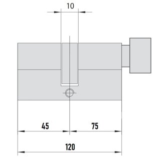 MTL400 Mul-T-Lock цилиндр с перекодировкой (4+1+1) L 120 ТФ (45х75Т) кл/верт (никель)