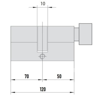 MTL400 Mul-T-Lock цилиндр с перекодировкой (4+1+1) L 120 ТФ (70х50Т) кл/верт (никель)