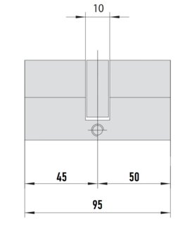 MTL400 Mul-T-Lock цилиндр с перекодировкой (4+1+1) L 95 Ш (45х50) кл/кл (никель)