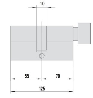 MTL400 Mul-T-Lock цилиндр с перекодировкой (4+1+1) L 125 ТФ (55х70Т) кл/верт (латунь)