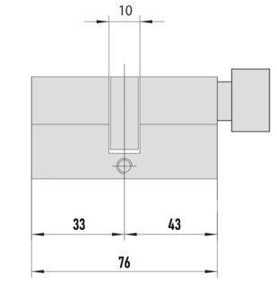 MTL400 Mul-T-Lock цилиндр с перекодировкой (4+1+1) L 76 ТФ (33х43Т) кл/верт (латунь)