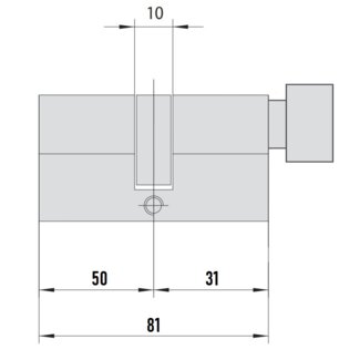 MTL400 Mul-T-Lock цилиндр с перекодировкой (4+1+1) L 81 ТФ (50х31Т) кл/верт (латунь)