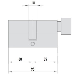 MTL400 Mul-T-Lock цилиндр с перекодировкой (4+1+1) L 95 ТФ (60х35Т) кл/верт (латунь)