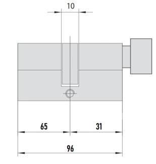 MTL400 Mul-T-Lock цилиндр с перекодировкой (4+1+1) L 96 ТФ (65х31Т) кл/верт (латунь)