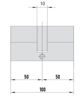 MTL400 Mul-T-Lock цилиндр с перекодировкой (4+1+1) L 100 Ш (50х50) кл/кл (латунь)