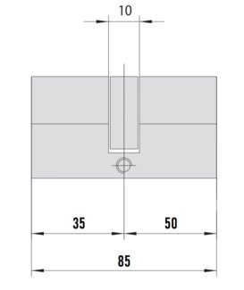 MTL400 Mul-T-Lock цилиндр с перекодировкой (4+1+1) L 85 Ш (35х50) кл/кл (латунь)