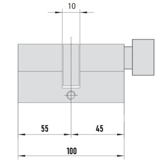 MTL400 Mul-T-Lock цилиндр с перекодировкой (4+1+1) L 100 ТШ (55х45Т) кл/верт (никель)