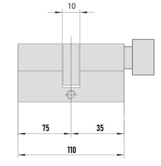 MTL400 Mul-T-Lock цилиндр с перекодировкой (4+1+1) L 110 ТШ (75х35Т) кл/верт (никель)