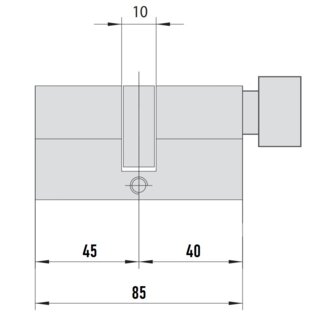 MTL400 Mul-T-Lock цилиндр с перекодировкой (4+1+1) L 85 ТШ (45х40Т) кл/верт (никель)