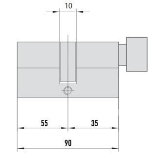 MTL400 Mul-T-Lock цилиндр с перекодировкой (4+1+1) L 90 ТШ (55х35Т) кл/верт (никель)