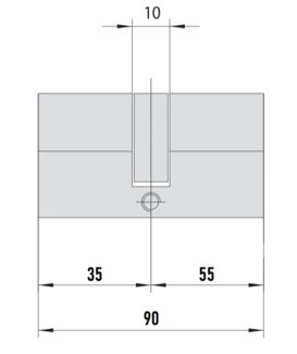 MTL600 Mul-T-Lock цилиндр с перекодировкой (4+1+1) L 90 Ф (35х55) кл/кл (никель)