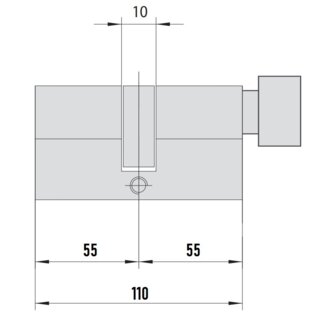 MTL400 Mul-T-Lock цилиндр с перекодировкой (4+1+1) L 110 ТШ (55х55Т) кл/верт (латунь)