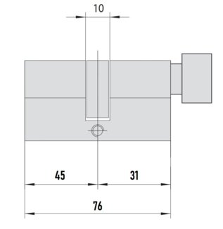 MTL400 Mul-T-Lock цилиндр с перекодировкой (4+1+1) L 76 ТШ (45х31Т) кл/верт (латунь)