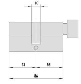 MTL400 Mul-T-Lock цилиндр с перекодировкой (4+1+1) L 86 ТШ (31х55Т) кл/верт (латунь)