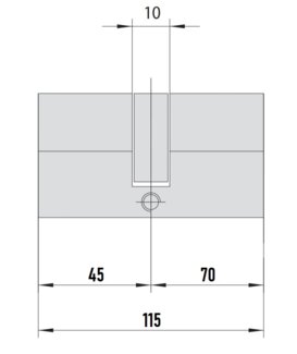 MTL600 Mul-T-Lock цилиндр с перекодировкой (4+1+1) L 115 Ф (45х70) кл/кл (латунь)