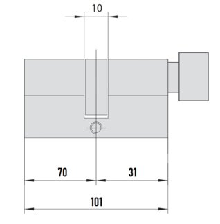 MTL600 Mul-T-Lock цилиндр с перекодировкой (4+1+1) L 101 ТШ (70х31Т) кл/верт (латунь)