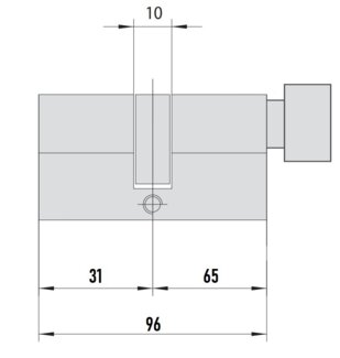 MTL600 Mul-T-Lock цилиндр с перекодировкой (4+1+1) L 96 ТШ (31х65Т) кл/верт (латунь)