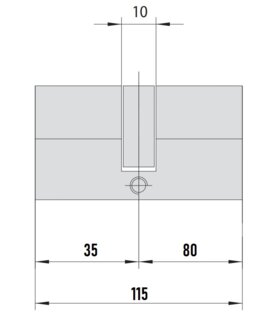 MTL800 Mul-T-Lock цилиндр с перекодировкой (4+1+1) L 115 Ф (35х80) кл/кл (латунь)