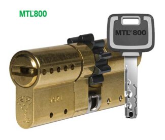 MTL800 Mul-T-Lock цилиндр с перекодировкой (4+1+1) L 100 Ш (45х55) кл/кл (латунь)