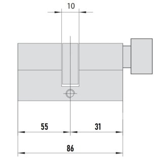 MTL800 Mul-T-Lock цилиндр с перекодировкой (4+1+1) L 86 ТФ (55х31) кл/верт (латунь)