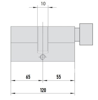 MTL800 Mul-T-Lock цилиндр с перекодировкой (4+1+1) L 120 ТФ (65х55) кл/верт (латунь)