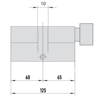 MTL800 Mul-T-Lock цилиндр с перекодировкой (4+1+1) L 125 ТФ (60х65) кл/верт (латунь)