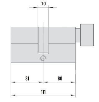 MTL800 Mul-T-Lock цилиндр с перекодировкой (4+1+1) L 111 ТФ (31х80) кл/верт (никель)