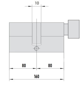 MTL800 Mul-T-Lock цилиндр с перекодировкой (4+1+1) L 160 ТФ (80х80) кл/верт (никель)