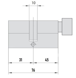 MTL800 Mul-T-Lock цилиндр с перекодировкой (4+1+1) L 76 ТШ (31х45) кл/верт (никель)