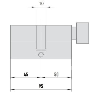 MTL800 Mul-T-Lock цилиндр с перекодировкой (4+1+1) L 95 ТШ (45х50) кл/верт (никель)