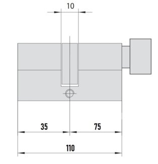 MTL800 Mul-T-Lock цилиндр с перекодировкой (4+1+1) L 110 ТШ (35х75) кл/верт (латунь)