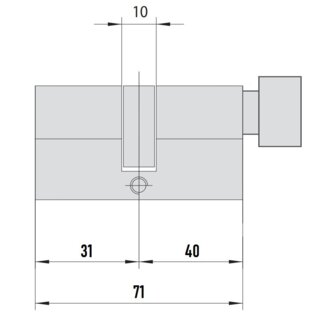 7x7 Mul-T-Lock цилиндр L 71 ТФ (31х40Т) кл/верт (латунь)