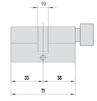 7x7 Mul-T-Lock цилиндр L 71 ТФ (33х38Т) кл/верт (латунь)