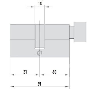 7x7 Mul-T-Lock цилиндр L 91 ТФ (31х60Т) кл/верт (латунь)